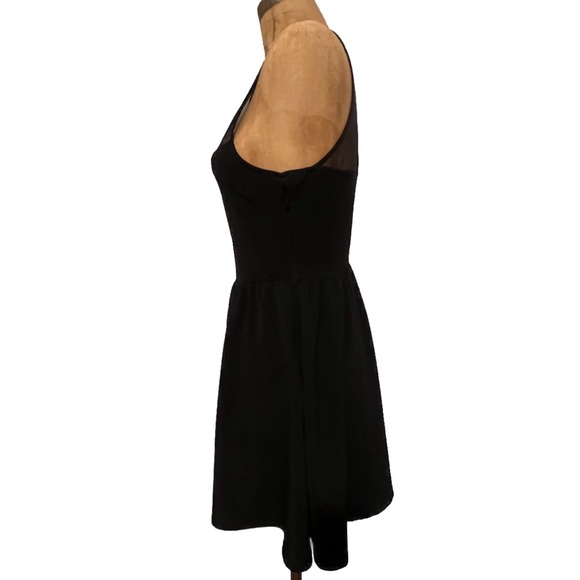 Lush Black Mesh Panel Cutout Back Mini Dress NWOT S - Picture 3 of 7